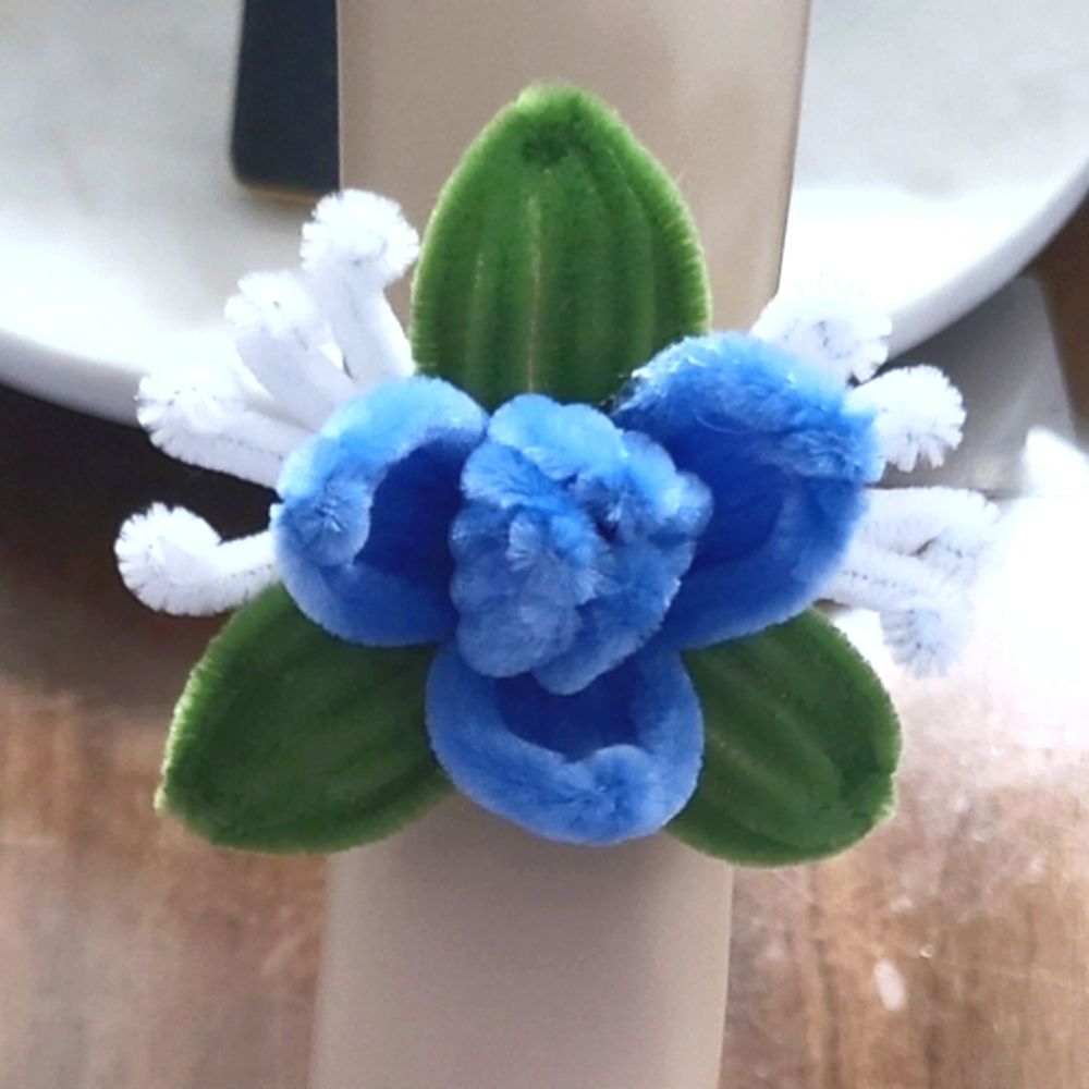 Wrist Corsage Or Bracelet For Wedding And Prom Blue White and Green Floral